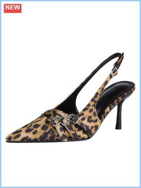 Womens Slingback Stiletto Heels Pointed Toe Patent Leather Pumps Dress Shoes